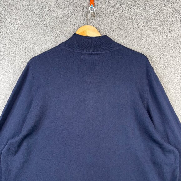 Nordstrom Sweater Mens XL Navy Tech Smart Merino Wool Blend Thermolite 1/4 Zip - Picture 4 of 15